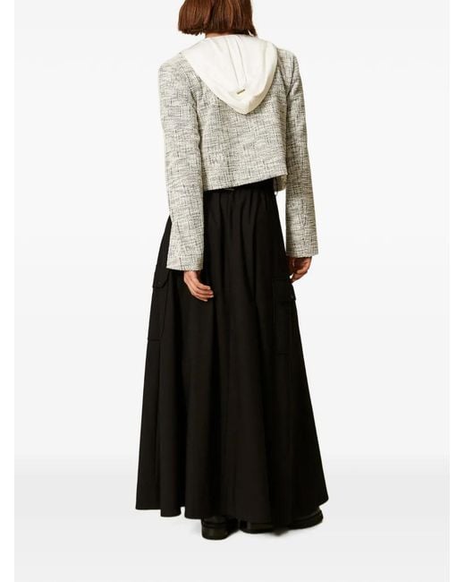 Twinset Black Flannel Wrap-Around Skirt
