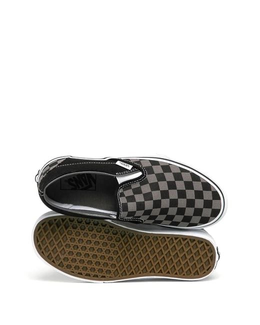 Vans White Checked Slip-On Sneakers