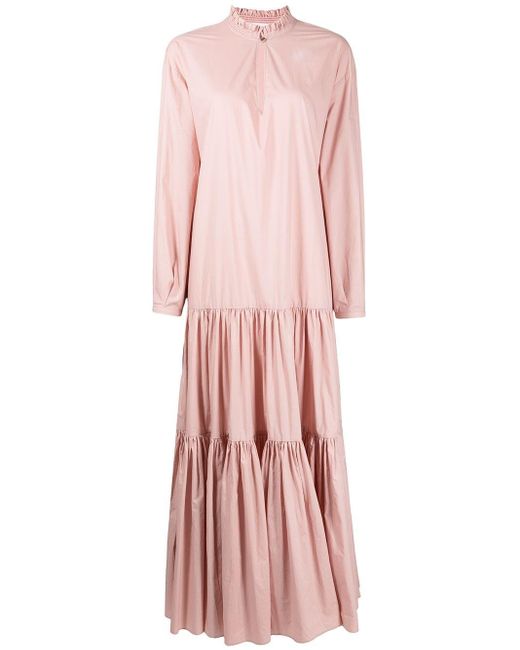 Bird & Knoll Carlotta Tiered Dress in Pink | Lyst