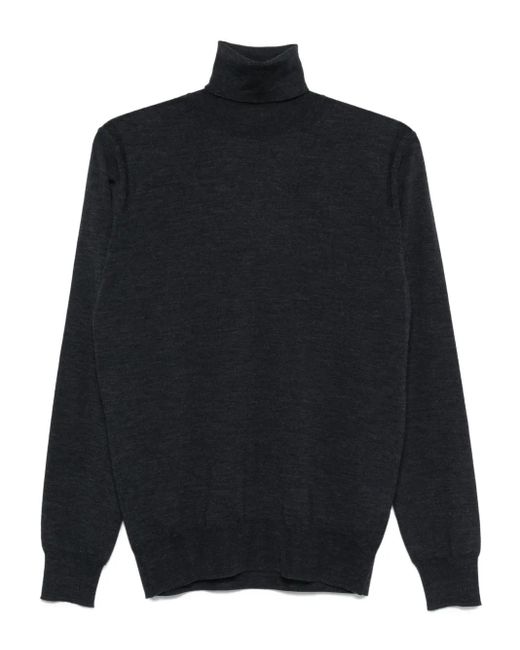 Paolo Pecora Blue Turtleneck Wool Sweater for men