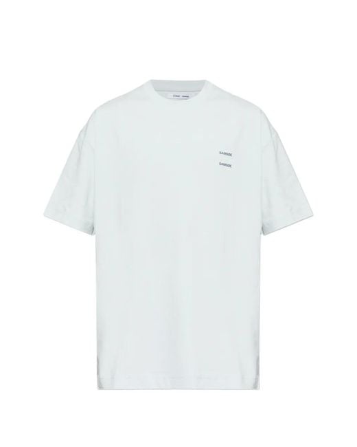 Samsøe & Samsøe メンズ ホワイト Joel ロゴTシャツ