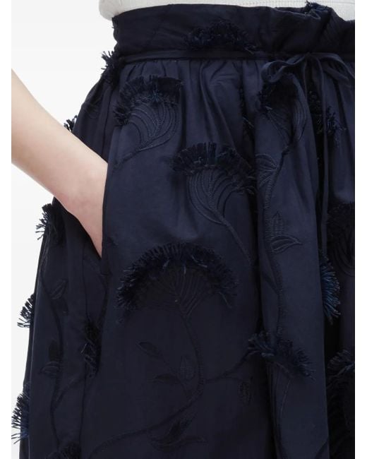 3.1 Phillip Lim Blue Embroidered Layered Midi Skirt