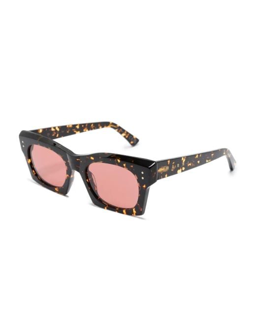 Marni Pink Tortoiseshell-Effect Square-Frame Sunglasses