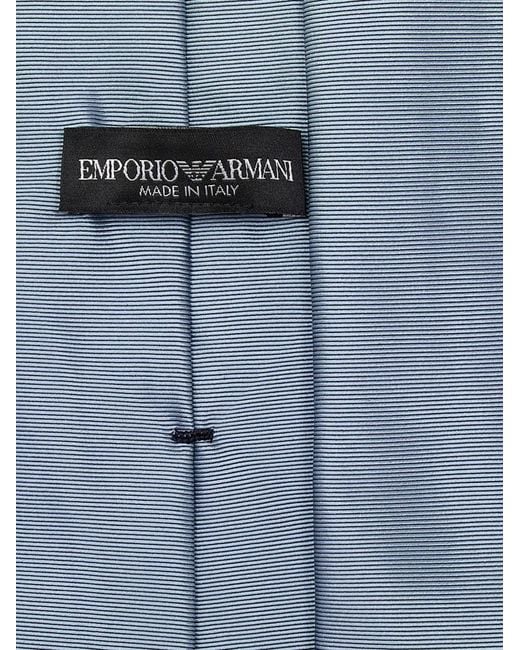 Emporio Armani Blue Striped Silk Tie for men