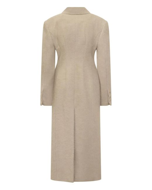 ANDAMANE Natural Hourglass Buttoned Coat