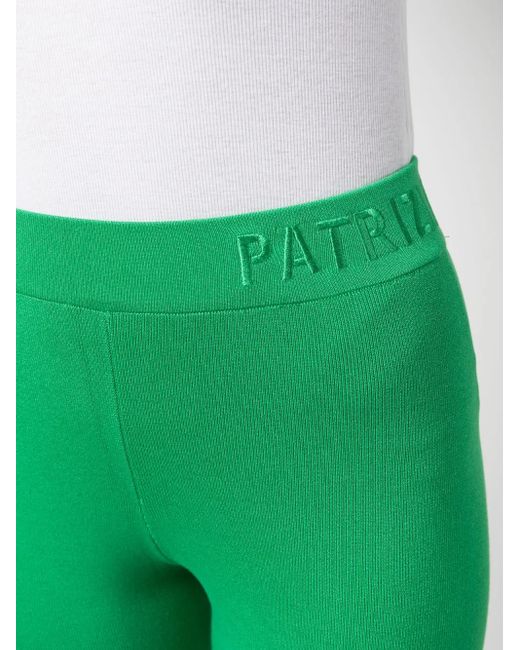 Patrizia Pepe Green Logo-Waistband Mid-Rise Trousers