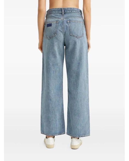 Ganni Blue Logo-Patch Jeans