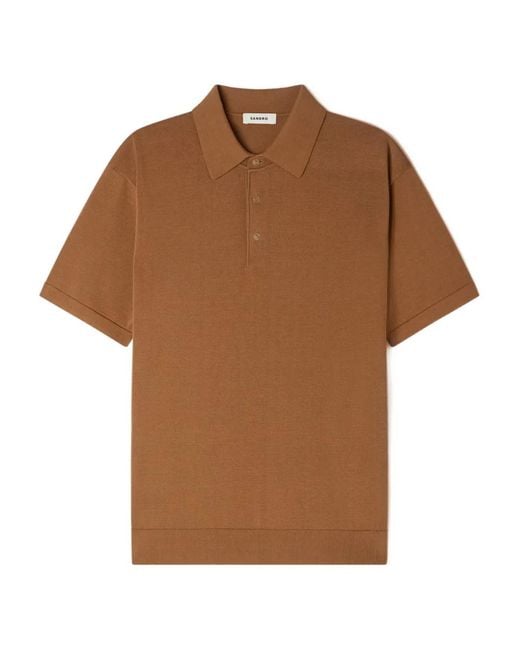 Sandro Brown Short-Sleeve Polo Shirt for men