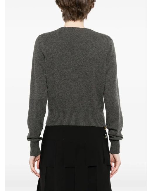 N.Peal Cashmere Black Ivy Cropped Cardigan