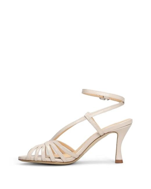 Chantal White Cage-Strap Sandals