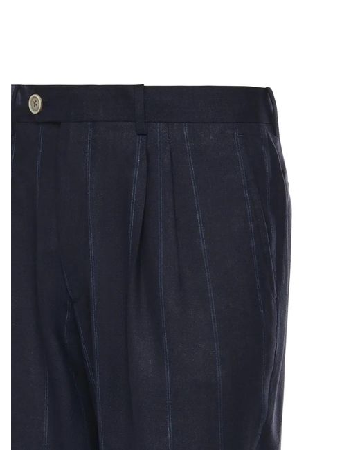 Eleventy Blue Single-Breasted Pinstripe Suits for men