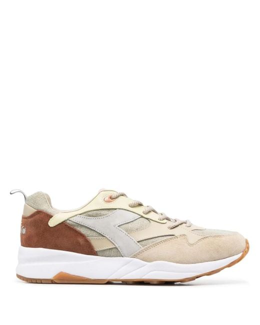 Diadora White Suede Almond-Toe Low-Top Sneakers for men