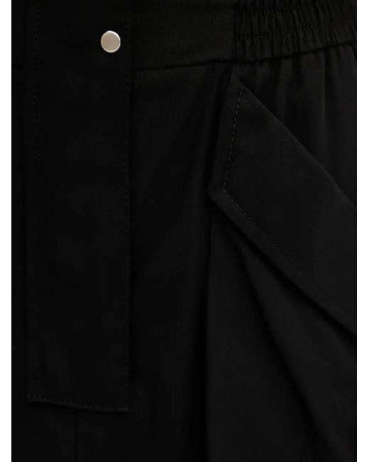 Pinko Black Elasticated Cotton Midi Skirt