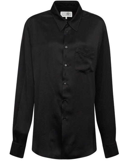 MM6 by Maison Martin Margiela Black Lining Look Two-way Slit-back Shirt