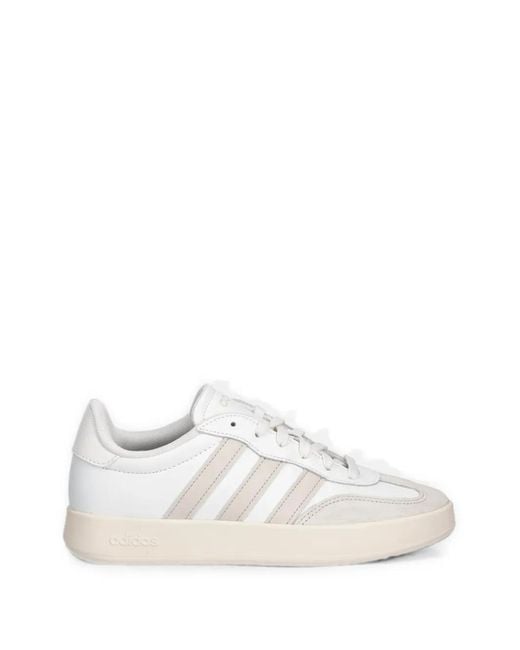 Adidas White Logo-Embossed Panelled Sneakers