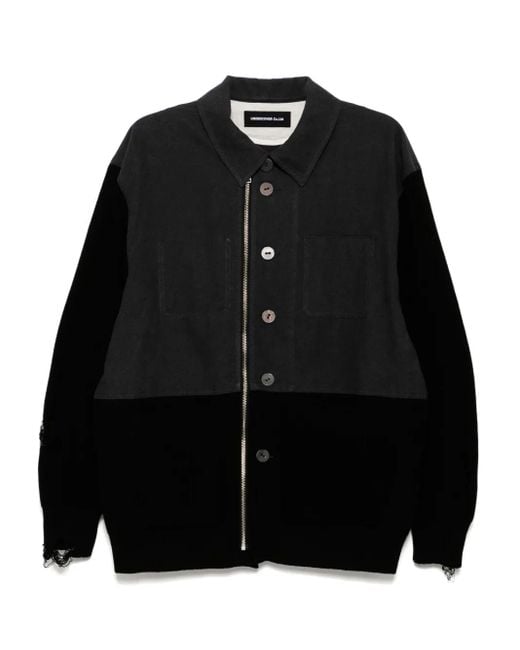 Undercover Black Panelled Shirt Jacket for men