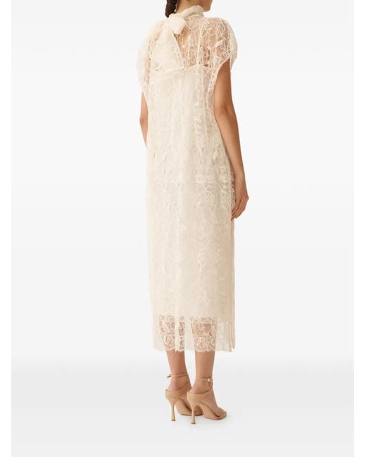 Fabiana Filippi White Lace Bow Dress