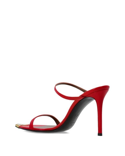 Giuseppe Zanotti Pink Metallic-Detail Strap Leather Sandals