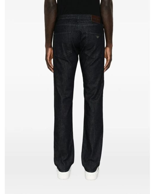 Emporio Armani Black Logo-Plaque Jeans for men