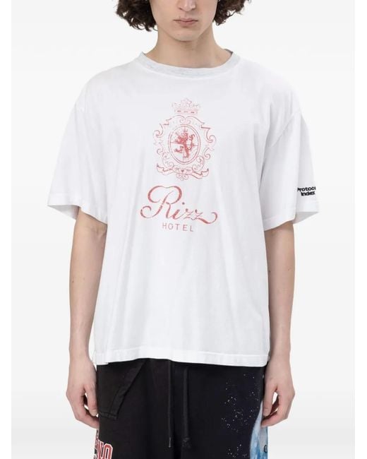 Protocol Index White Four Hands Layered-Design T-Shirt