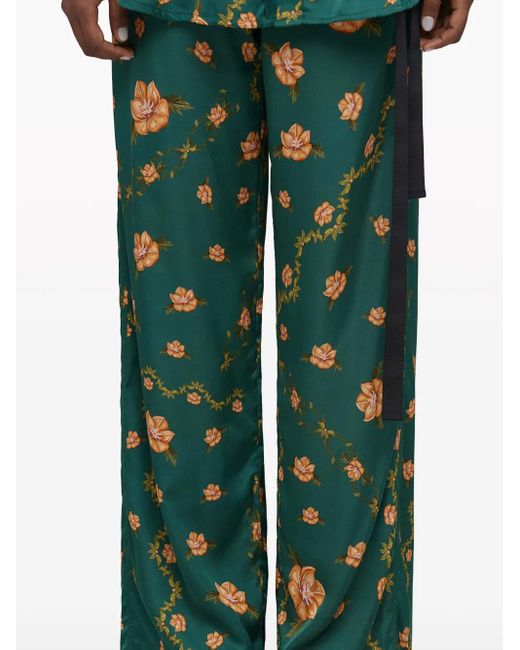 Agua Bendita Green Memoria Esotérico Wide-Leg Trousers
