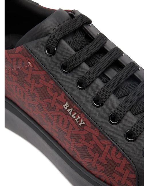 Bally Brown Printed Miky Leather Sneakers for men