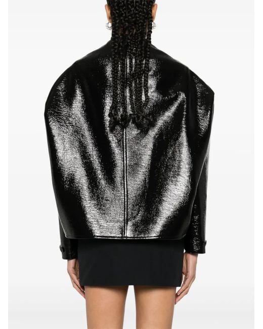 Courreges Black Cocoon Vinyl Jacket