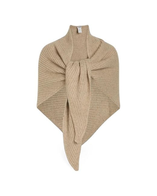 Brunello Cucinelli Natural Sparkling Cashmere, Wool And Mohair Rib Knit Shawl