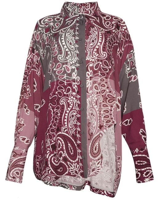 The Attico Red Bandana-Print Shirt