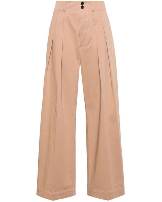 Plan C Natural High-waist Palazzo Trousers