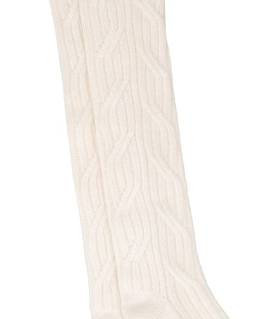 LA ROSE White Cable-Knit Socks