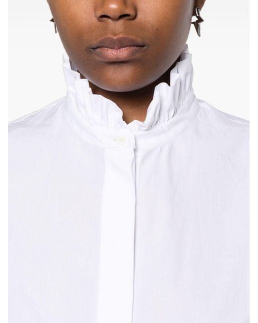 Claudie Pierlot White Ruffled-collar Shirt