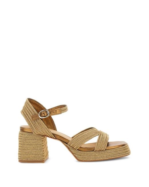Castaner Metallic Vallita Woven Ankle-Strap Sandals