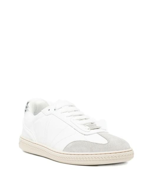 Versace White Greca Court Sneakers