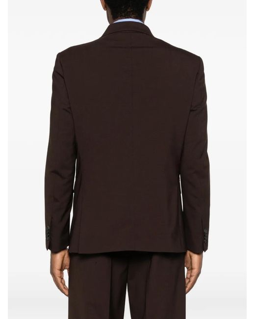 Amaranto Brown Double-Breasted Peak-Lapel Blazer for men