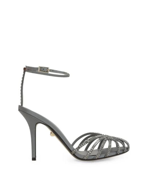 ALEVI White Penelope Crystal-Embellished Sandals