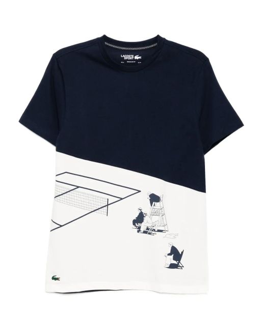 Lacoste Blue Tennis Heritage Graphic T-Shirt for men