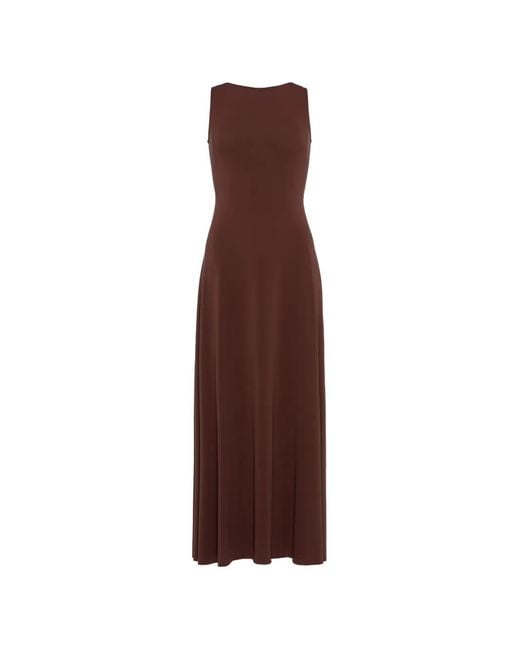 Eres Brown Sculpture Open-Back Maxi Dress