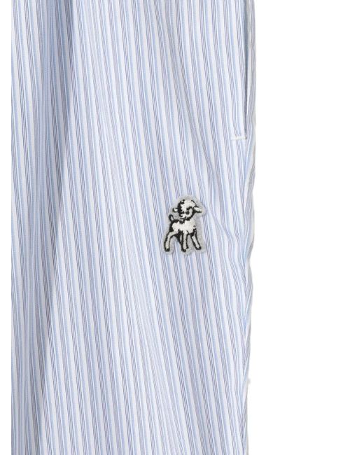 Undercover White Striped Elasticated Trousers for men