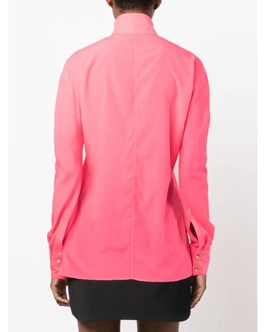 Vivienne Westwood Pink Logo-Embroidered Tie-Fastening Shirt