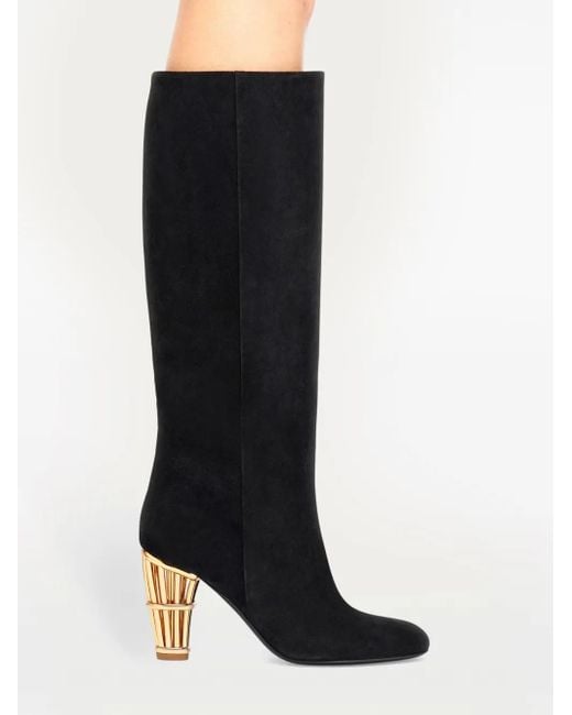 Ferragamo Black Cage Heel Boot .5