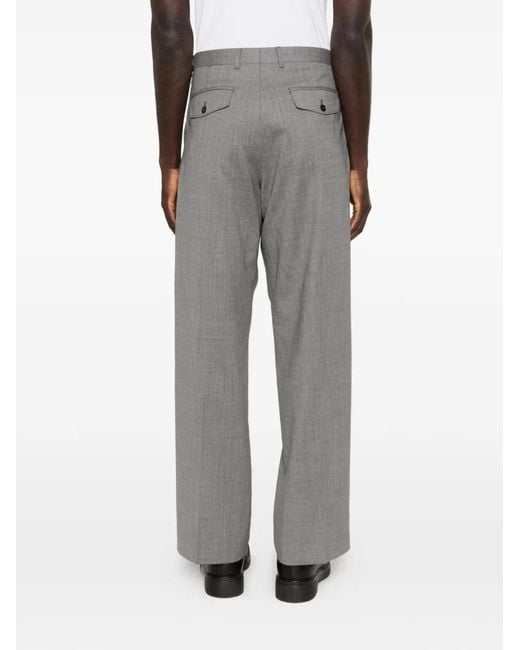 sunflower Gray Pleated Trousers for men