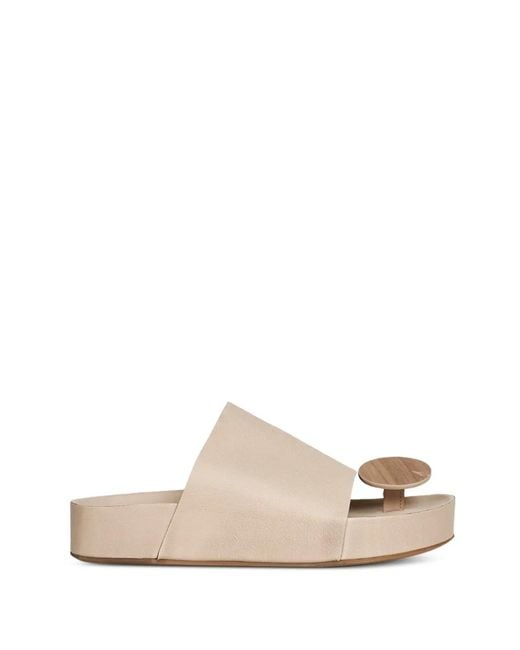 Uma Wang White Round-Detail Sandals