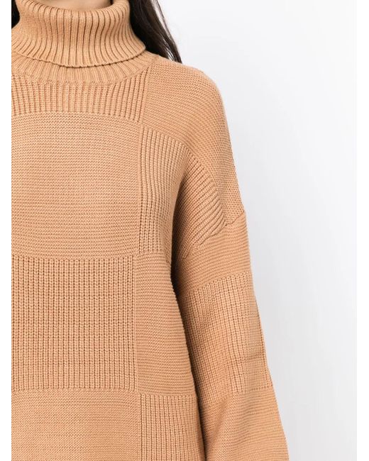 Staud Brown Benny Roll-Neck Jumper