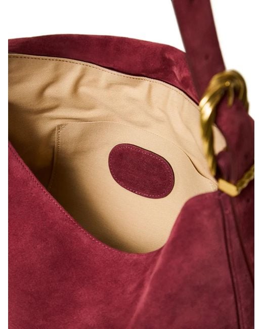 Twinset Red Medium Liliane Suede Bag With Buckles