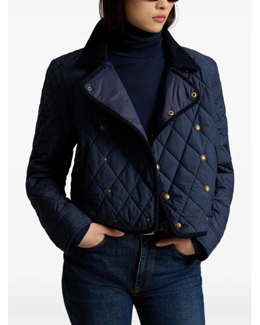 Polo Ralph Lauren Blue Double-Breasted Quilted Jacket