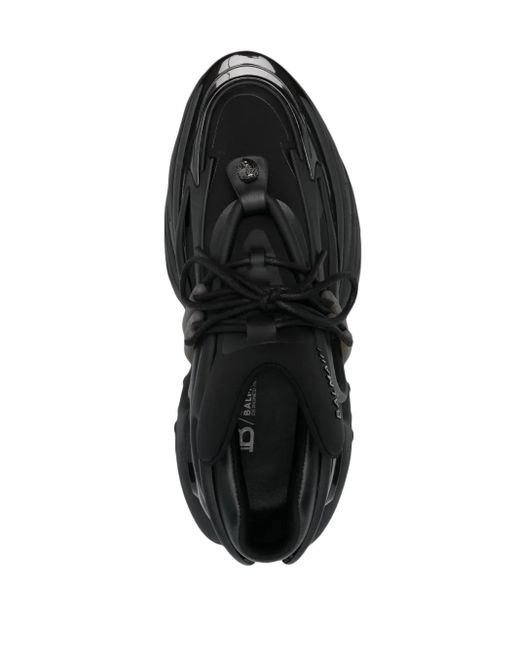 Balmain Black Leather Unicorn Low-top Sneakers