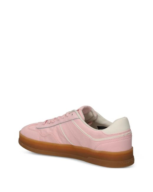 Tommy Hilfiger Pink Panelled Low-Top Sneakers