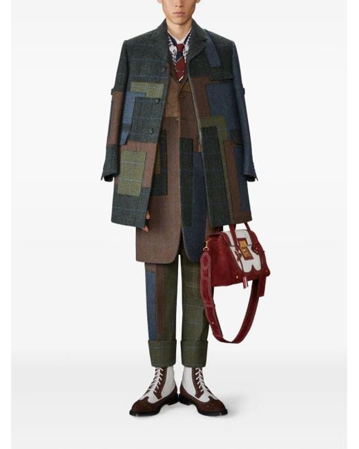 Thom Browne Green Hunting Tweed Backstrap Trousers for men