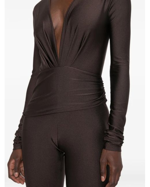 ANDAMANE Brown Zelda V-Neck Jumpsuit